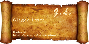 Gligor Lotti névjegykártya